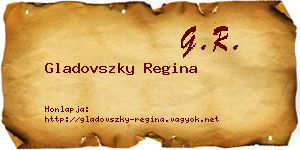 Gladovszky Regina névjegykártya